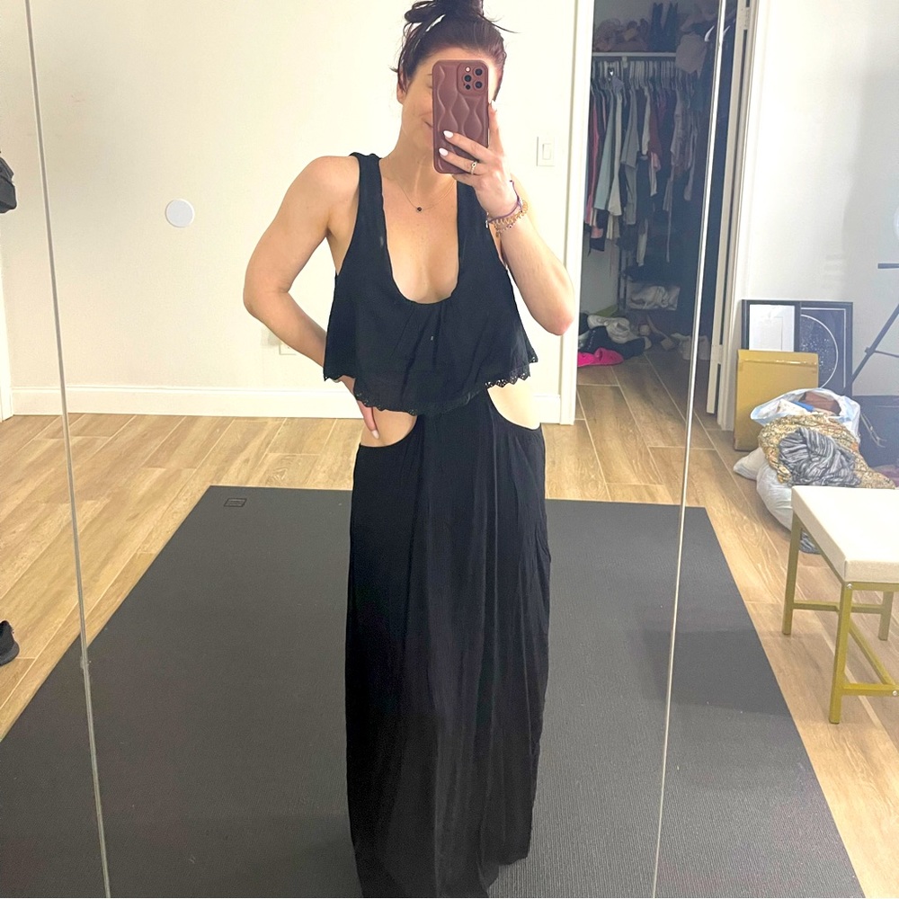Brand New Tobi Black Cut Out Maxi Dress
